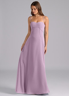 Azazie Valentine Bridesmaid Dresses Wisteria A-Line Corset Chiffon Dress image3