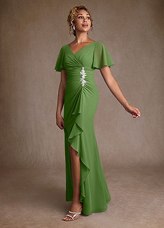 Azazie Suffolk Mother of the Bride Dresses Basil A-Line Pleated Chiffon Dress image2