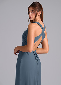 Azazie Evadne Bridesmaid Dresses Neptune Sheath Pleated Chiffon Dress image7