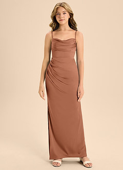 Azazie Mai Junior Bronzer A-Line Sweetheart Neckline Stretch Satin Dress image5