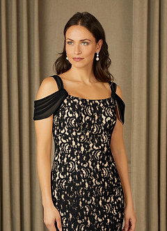 Azazie Claribel vestidos de madre de la novia Vestido de Negro de Encaje de Sirena con Vestidos sin tirantes image6
