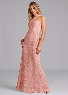 Azazie Doretta Bridesmaid Dresses Rosette Mermaid Pleated Floral Burnout Dress image4