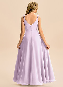 Azazie Elodie Junior A-linja Sifonki Lattian pituus Nuorempi morsiusneito Pukeutua image6