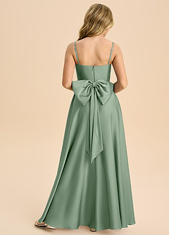 Azazie Bear Junior Abito A-Line in Raso Elasticizzato Scollo a Cuore Matcha image2