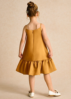 Azazie Kiwi vestidos de niña de las flores Vestido de Caramelo de Satin Mate de Corte En A con Tirante Espagueti image2