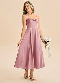 Azazie Ramona Junior Dusty Rose A-Line Sweetheart Neckline Stretch Satin Dress image4
