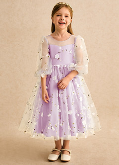 Azazie Elowen Flower Girl Dresses Candy Pink A-Line Sweetheart Neckline Lace Dress image5
