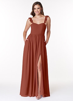 Azazie Metz Final Sale Auburn A-Line Sweetheart Ruched Chiffon Dress image1