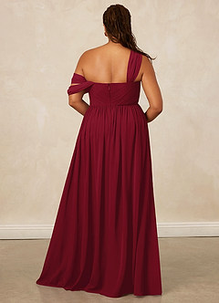 Christian Siriano Bridal for Azazie 1014 Brautjungfernkleider A-Linie Schulterfrei Chiffon Kleid Burgunderrot image17