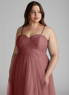 Azazie Roni Bridesmaid Dresses Desert Rose A-Line Sweetheart Neckline Tulle Convertible Dress image13