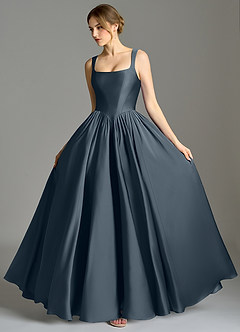 Azazie Verina Bridesmaid Dresses Twilight A-Line Pleated Stretch Satin Dress image4