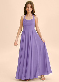 Azazie Kady Junior Abito A-Line in Chiffon Scollo a Cuore Tahiti image3
