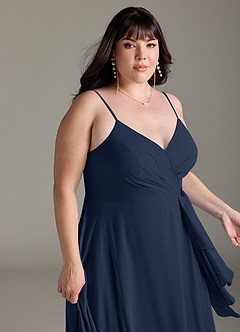 Azazie Akita Bridesmaid Dresses Dark Navy A-Line Chiffon Dress image10