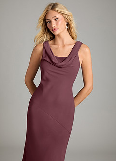 Azazie Rylina Vestidos de damas de honor Vestido de Sangrado de Gasa de Corte Sirena con Plisado image3