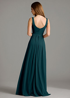 Azazie Keyla Bridesmaid Dresses Pine A-Line Pleated Mesh Dress image2