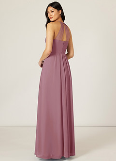 Azazie Sarah Bridesmaid Dresses Vintage Mauve Empire Pleated Chiffon Dress image5