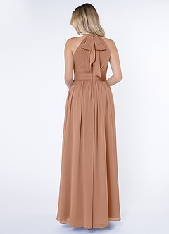Azazie Iman Abiti da Damigella Abito A-Line in Chiffon A-Line con Increspature Champagne Rosa image2