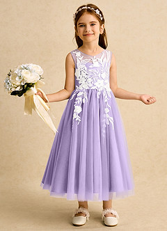 Azazie Sundae Blumenmädchenkleider Ballkleid Spitze Kleid Flieder image1