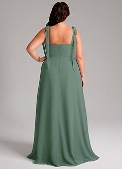 Azazie Debra Bridesmaid Dresses Eucalyptus A-Line with Pockets Chiffon Convertible Dress image9