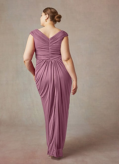 Azazie Lisolette Mother of the Bride Dresses Vintage Mauve Sheath Pleated Mesh Dress image10