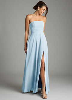 Azazie Tamira Suknie dla druhen Linia A Pofałdowany Szyfon Do ziemi Sukienka image2