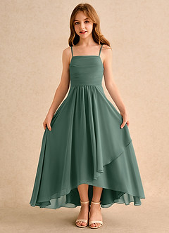 Azazie Twilight Dance Girls Formal Blumenmädchenkleider A-Linie Plissee Chiffon Kleid Seemoos image6