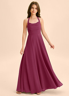 Azazie Kady Junior Mulberry A-Line Sweetheart Neckline Chiffon Dress image1
