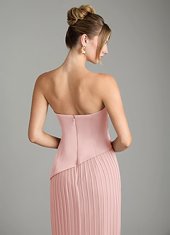 Azazie Tierney Bridesmaid Dresses Powder Pink A-Line Strapless Chiffon Convertible Dress image12