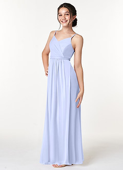 Azazie Luxy Junior Lavender Pleated Mesh Dress image5