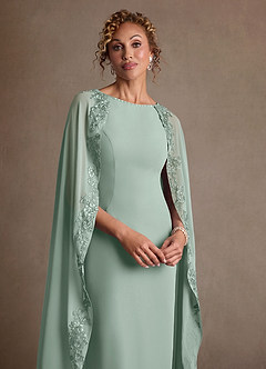 Azazie Artemisia Mother of the Bride Dresses Agave Sheath Lace Chiffon Dress image6