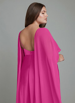 Azazie Stefania Robes de demoiselle d'honneur Robe Trapèze en Satin extensible Fuchsia image15