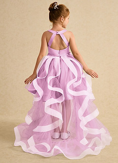 Azazie Julietta Flower Girl Dresses Candy Pink Ball-Gown Convertible Tulle Dress image1