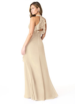 Azazie Aviv 신부 들러리 드레스 A라인 주름진 쉬폰 바닥 길이 드레스 image2