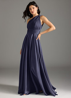 Azazie Charlize Jurken voor bruidsmeisjes Jurk van Stretch Satijn met A-lijn One-shoulder Stormachtig image4