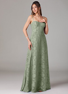 Azazie Valentine Bridesmaid Dresses Agave A-Line Sweetheart Neckline Floral Burnout Dress image3