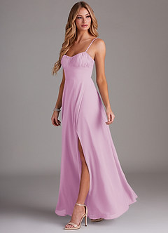 Azazie Breonna Bridesmaid Dresses Candy Pink A-Line Sweetheart Neckline Chiffon Dress image3