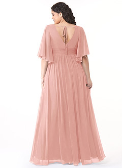 Azazie Temeka Bridesmaid Dresses Rosette A-Line Ruched Chiffon Dress image8