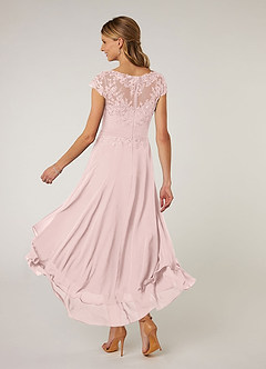 Azazie Shonda Mother of the Bride Dresses Blushing Pink Lace Chiffon Dress image4