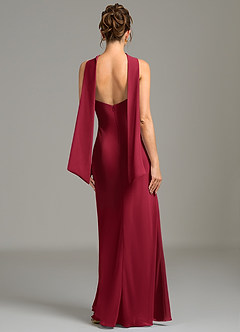 Azazie Cassiana Bridesmaid Dresses Burgundy Mermaid Pleated Chiffon Dress image5
