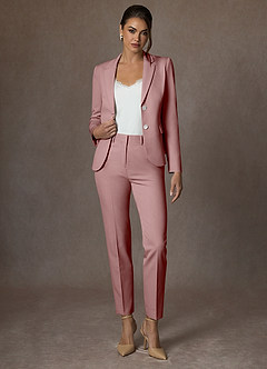 front Whitney Rosa Polvorienta Blazer elástico estructurado