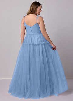 Barbie ♥ Azazie Abiti da Damigella Abito A-Line in Tulle Blu Acciaio image11