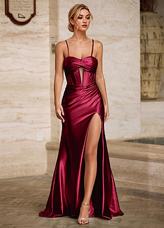 Solina Burgundy Rhinestone Prom Dress image8