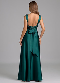 Azazie Beatrice Bridesmaid Dresses Peacock A-Line Sweetheart Neckline Stretch Satin Dress image6