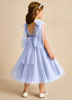 Azazie Dori Robe Demoiselle D'honneur Fillette Robe Trapèze en Tulle Rayé Eis image3