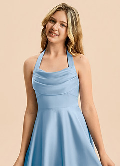 Azazie Kady Junior Powder Blue A-Line Sweetheart Neckline Stretch Satin Dress image6