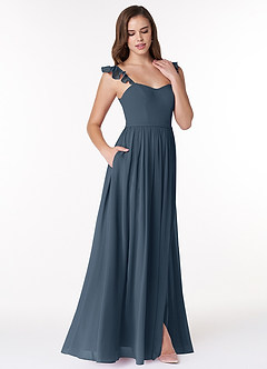Azazie Metz Bridesmaid Dresses Neptune A-Line Sweetheart Ruched Chiffon Dress image3