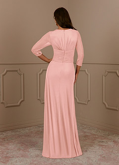 Azazie Annetta Mother of the Bride Dresses Rosette A-Line V-Neck Pleated Mesh Dress image4