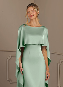 Azazie Eli Mère de la mariée Robes Robe Fourreau en Satin extensible Col de bateau Agave image5
