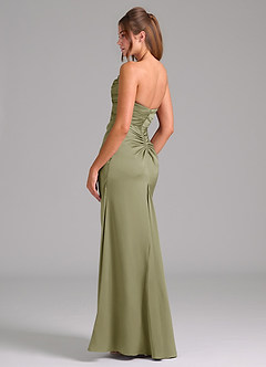 Azazie Lucille Bridesmaid Dresses Pistachio Mermaid Strapless Stretch Satin Convertible Dress image4