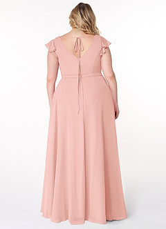 Azazie Claudine Robes de demoiselle d'honneur Robe Trapèze en Mousseline de soie Manche volante Rosette image8